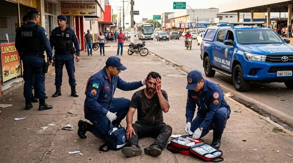 Venezuelano fica gravemente ferido após ser atingido por pedra na região da rodoviária de Porto Velho