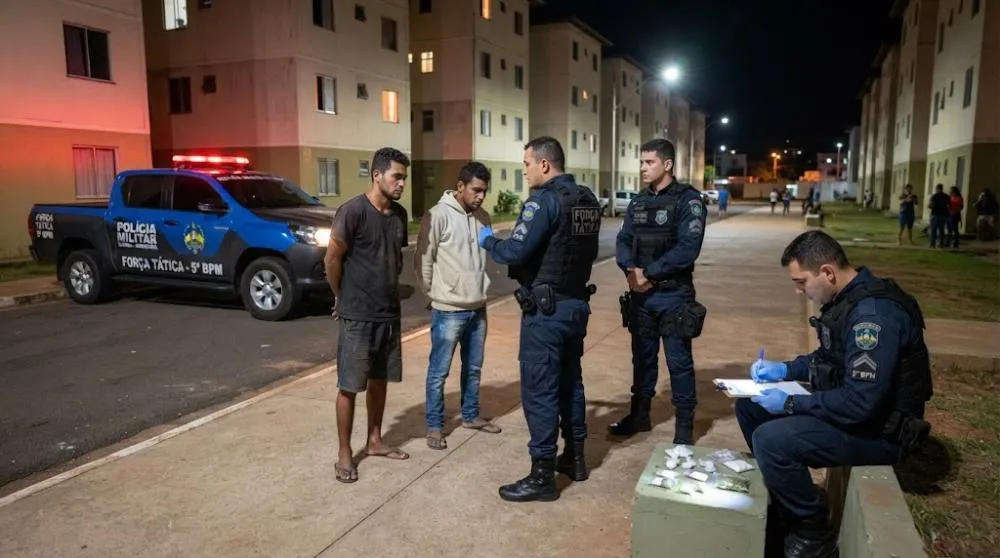 Força Tática prende dois homens suspeitos de tráfico de drogas no Orgulho do Madeira